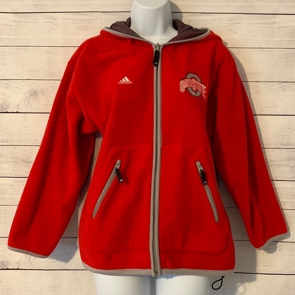 Vtg Rare EUC Adidas TEAM Fleece OSU Ohio State University Jacket - Picture 1 of 15